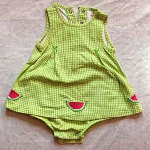 Watermelon Summer Picnic onesie 6 months